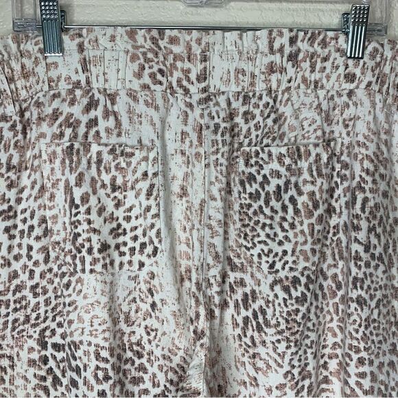 Rewash Linen Blend Animal Print Wide Leg Pull On Pants - Picture 7 of 13